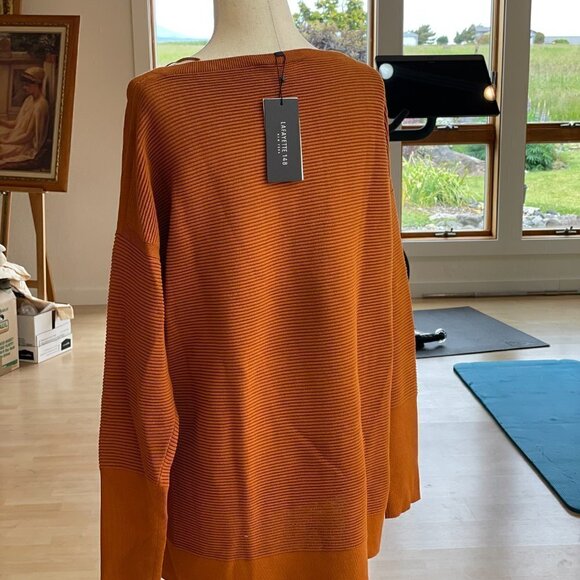 LAFAYETTE 148 rust pullover knit top NWT - Picture 4 of 7